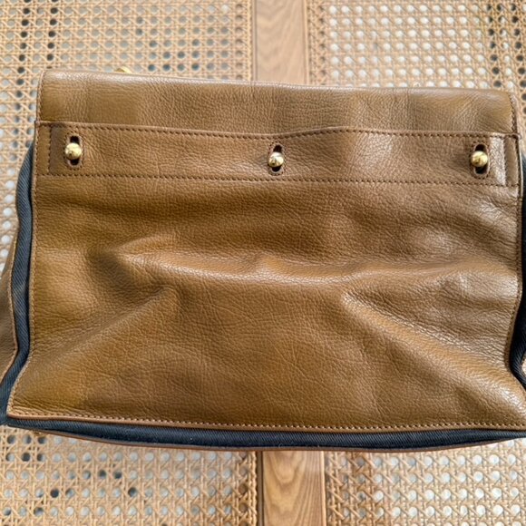 YSL - Yves Saint Laurent MUSE TWO in Brown Leather and Grey Canvas - Picture 2 of 9